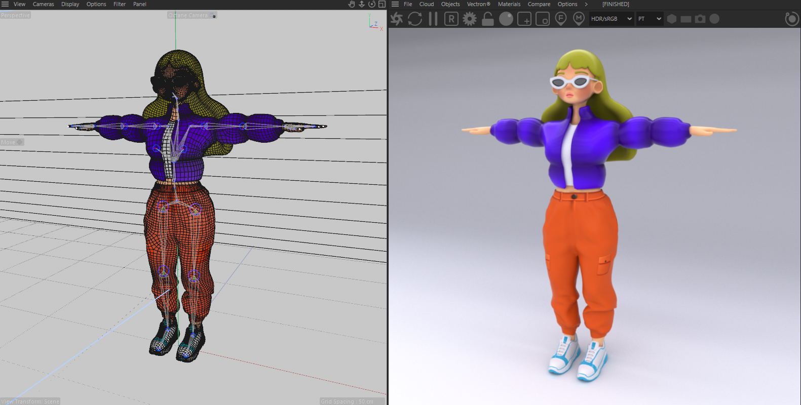 Anna character full-body render